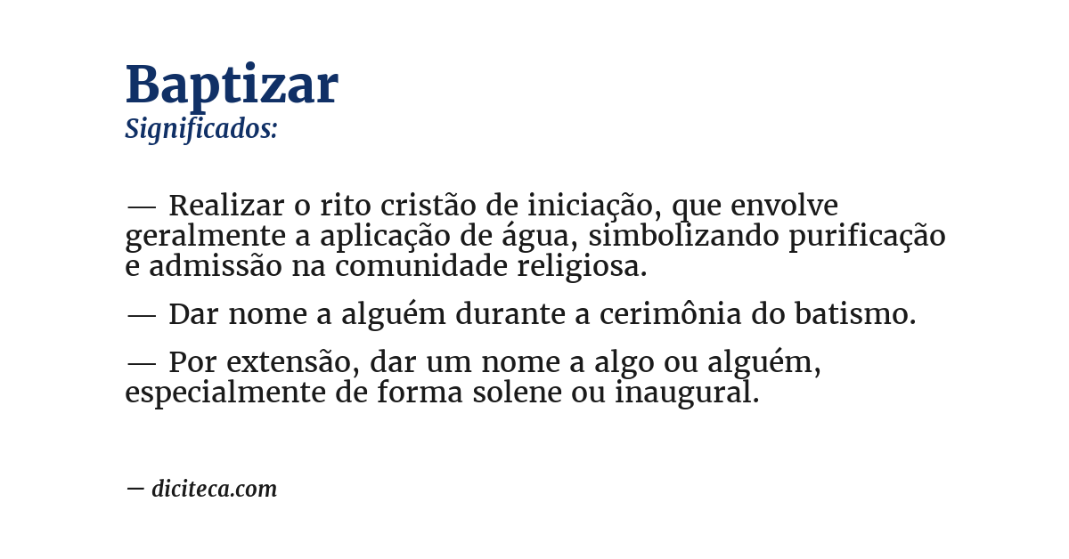 Significado de baptizar