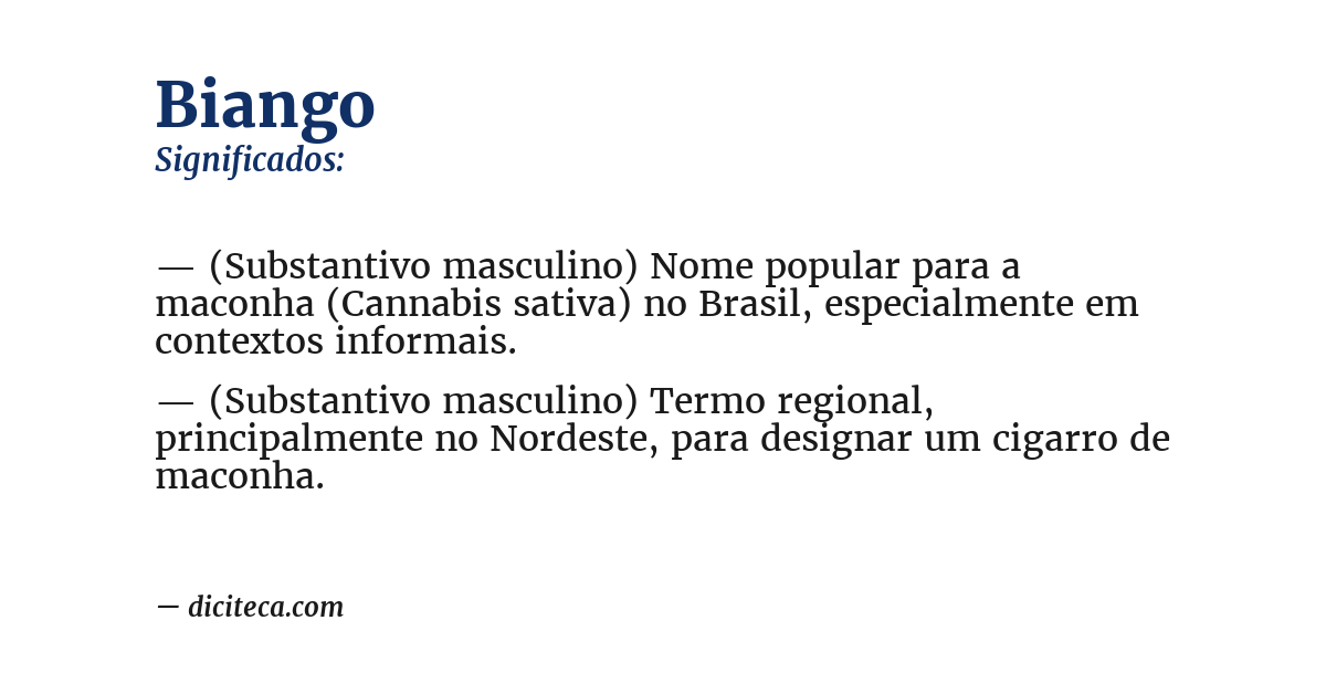 Significado de biango