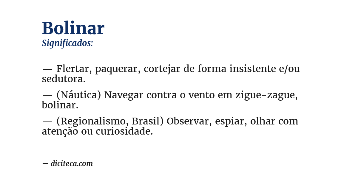 Significado de bolinar