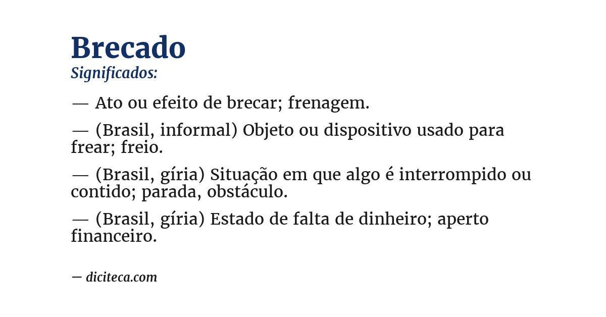 Significado de brecado