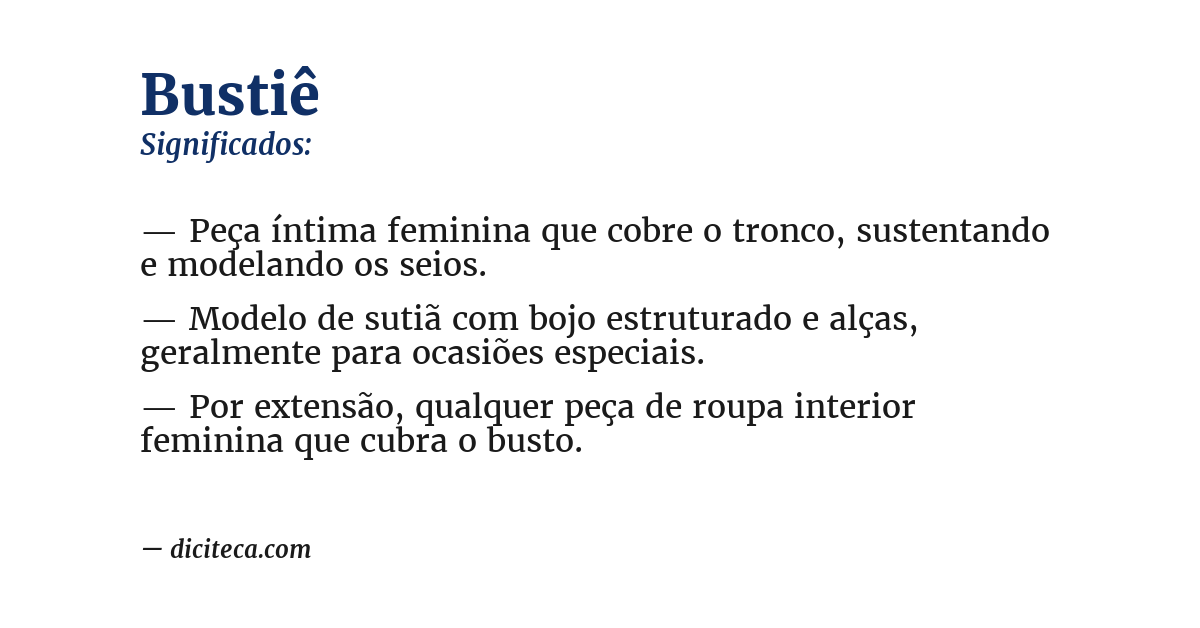 Significado de bustiê