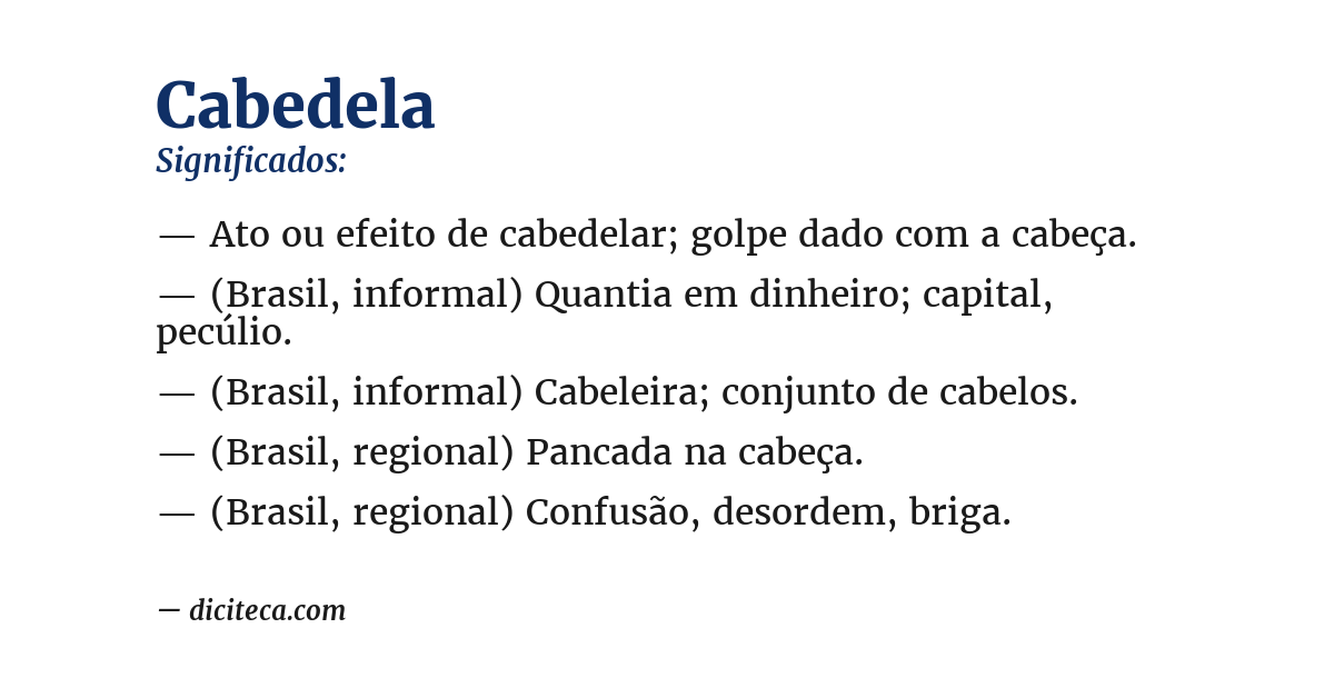 Significado de cabedela
