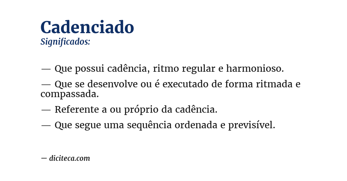 Significado de cadenciado