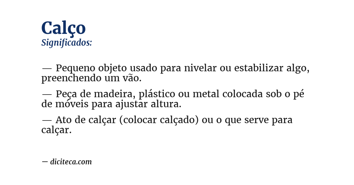 Significado de calço