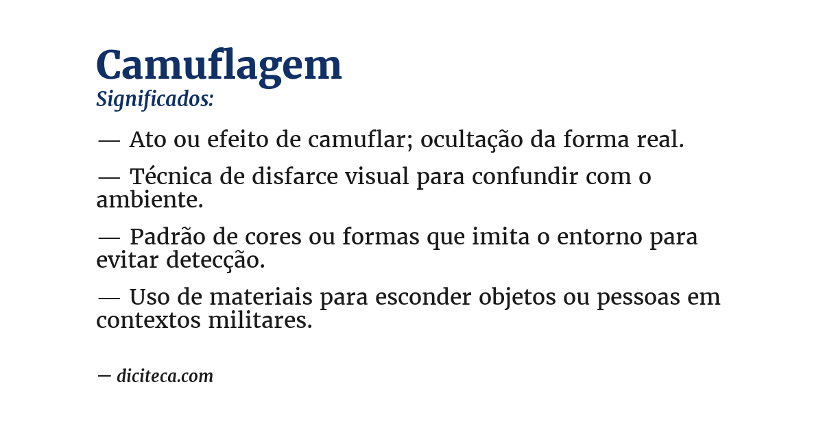 Significado de camuflagem