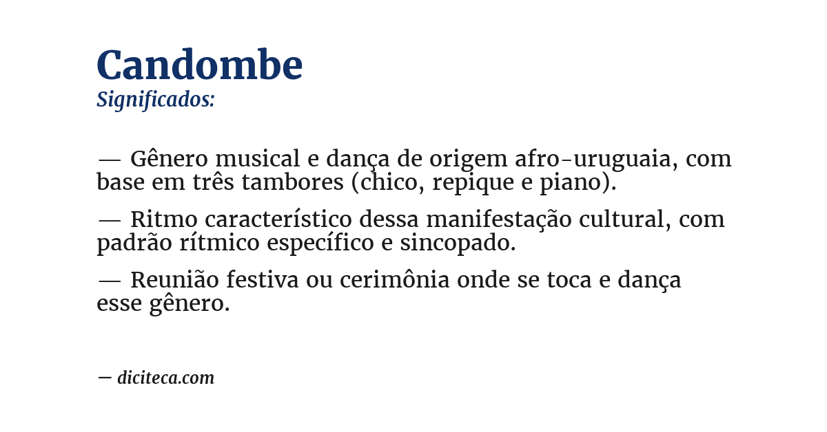 Significado de candombe