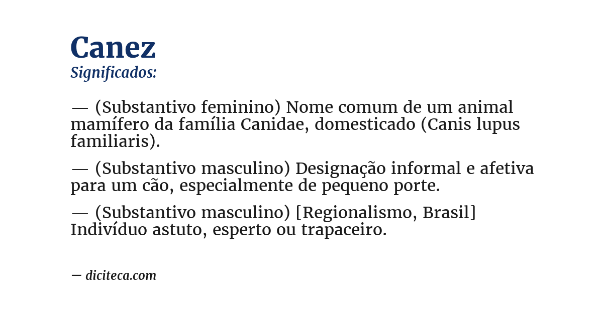 Significado de canez