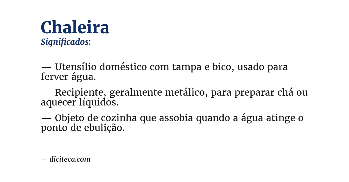 Significado de chaleira