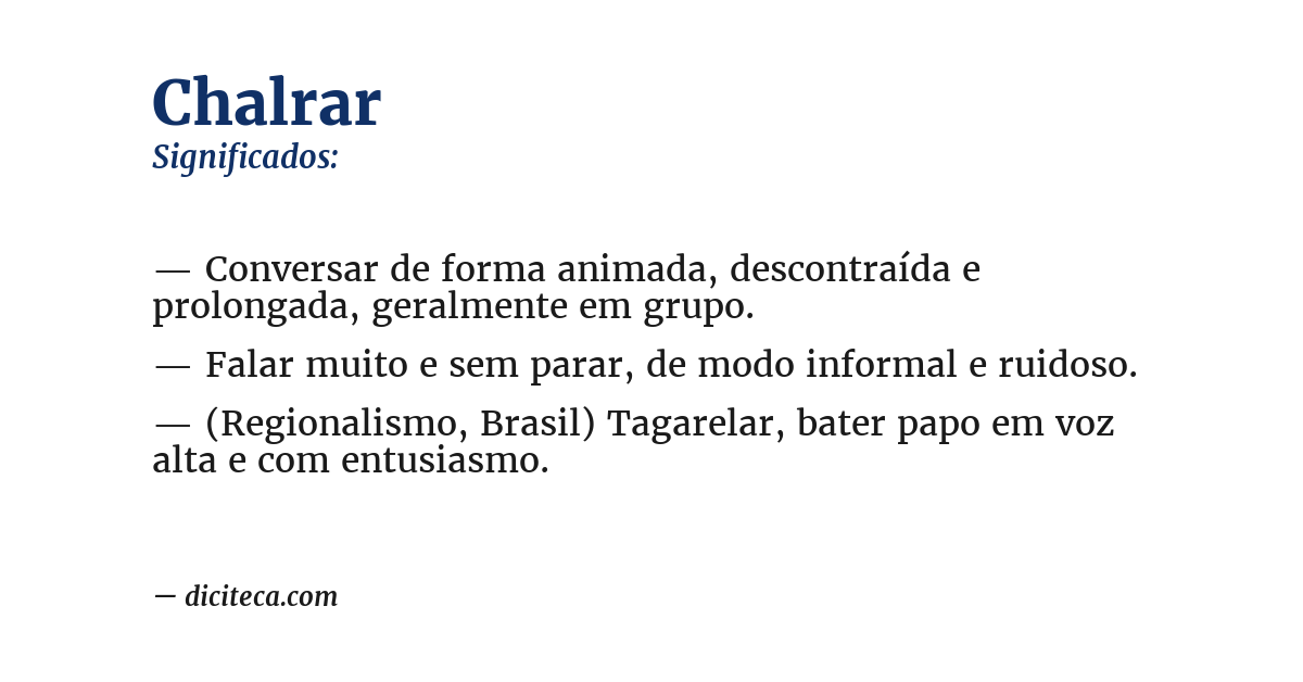 Significado de chalrar