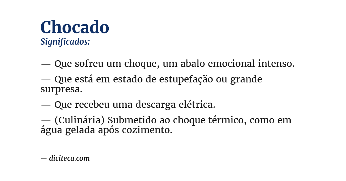 Significado de chocado