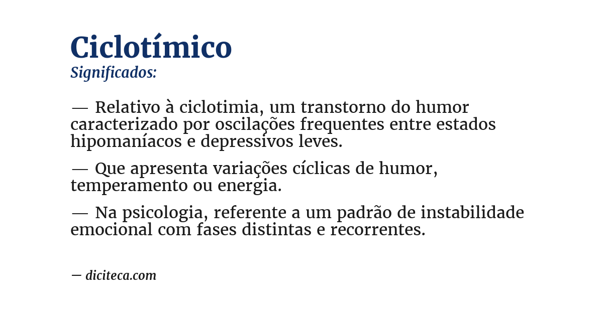 Significado de ciclotímico