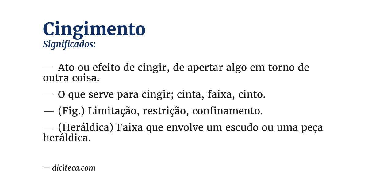 Significado de cingimento