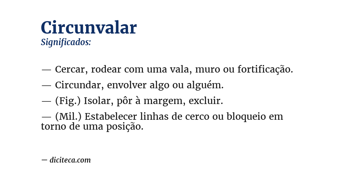 Significado de circunvalar