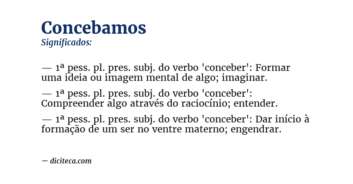 Significado de concebamos