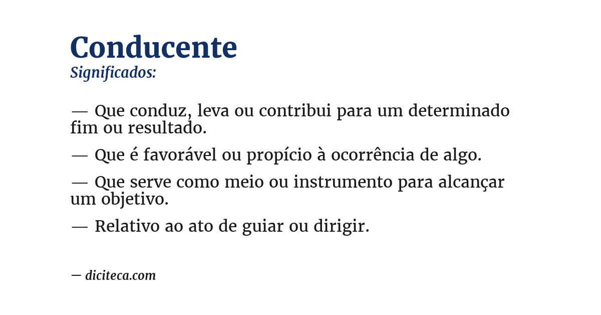 Significado de conducente