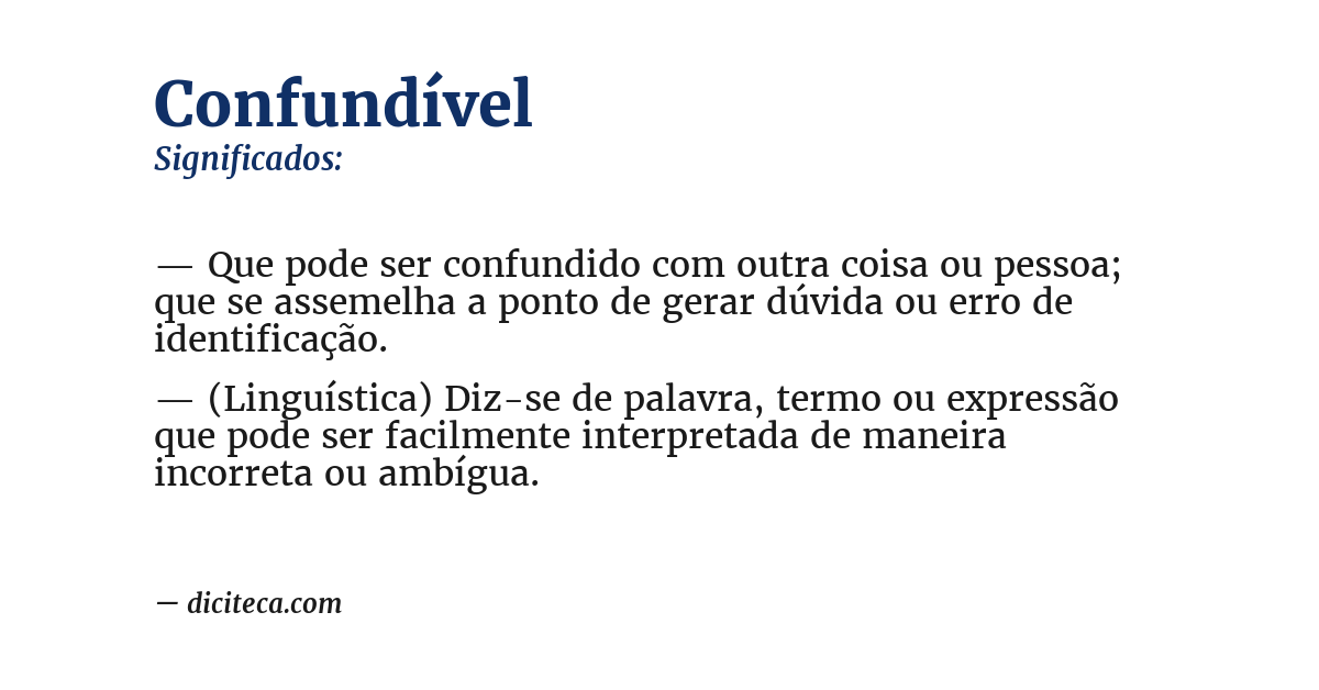 Significado de confundível