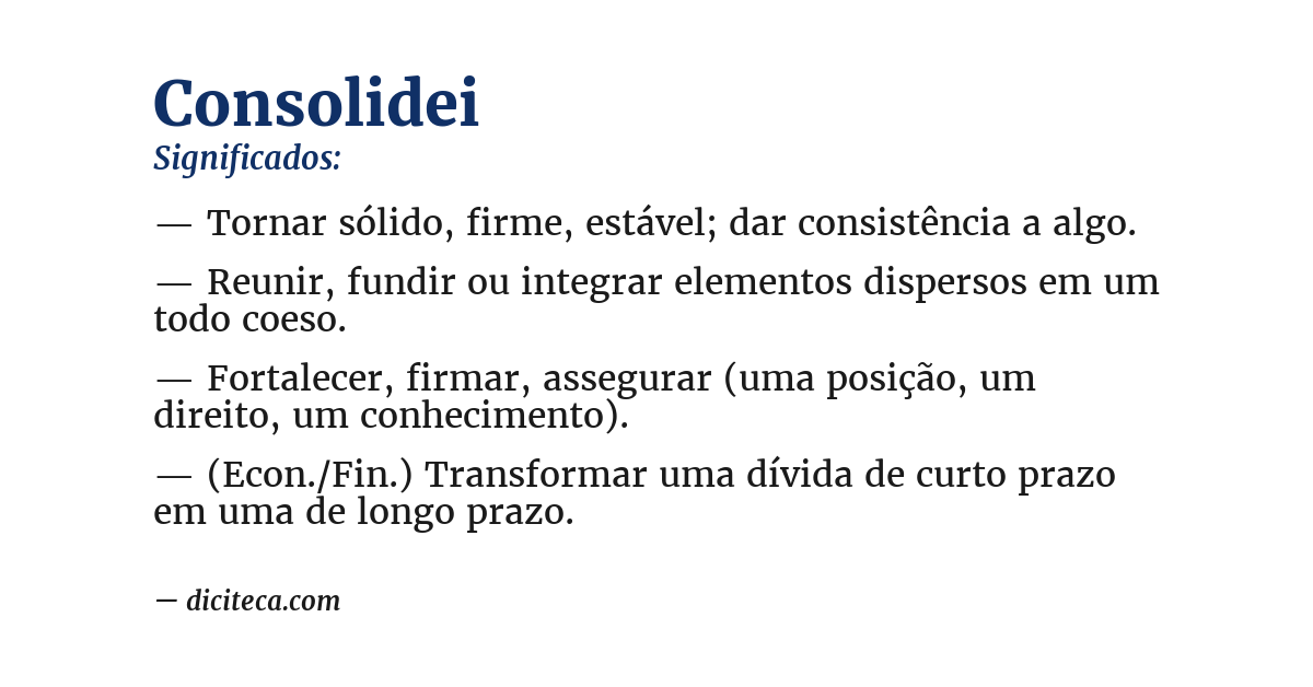 Significado de consolidei