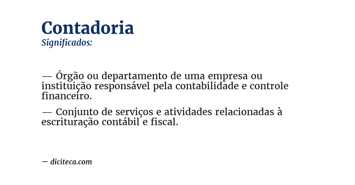 Significado de contadoria