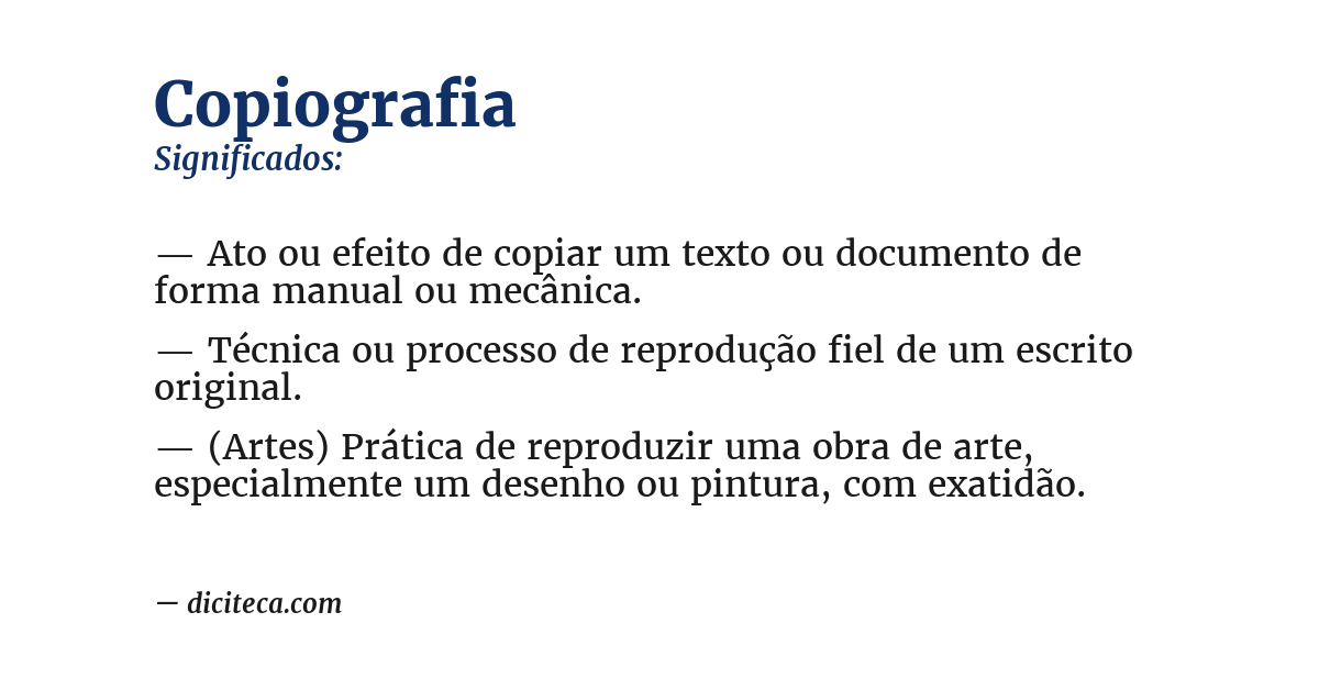 Significado de copiografia