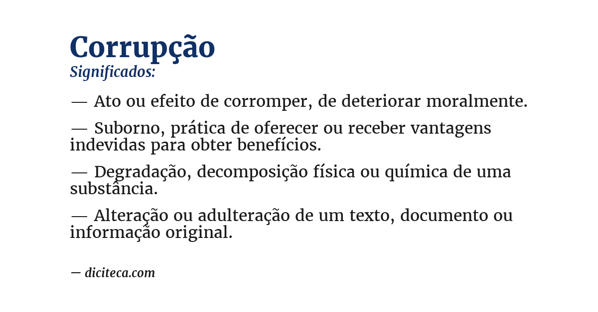 Significado de corrupção