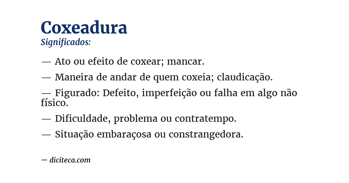 Significado de coxeadura