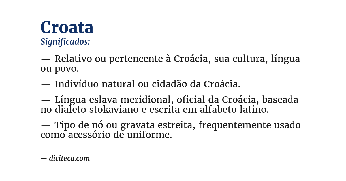 Significado de croata