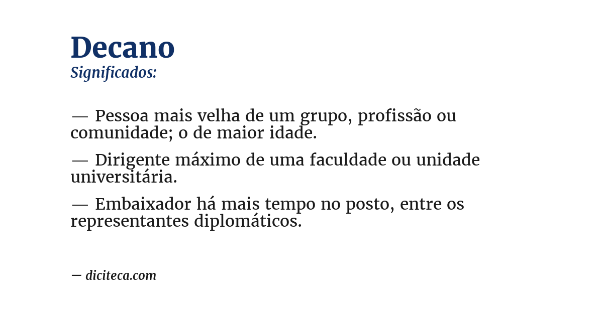 Significado de decano