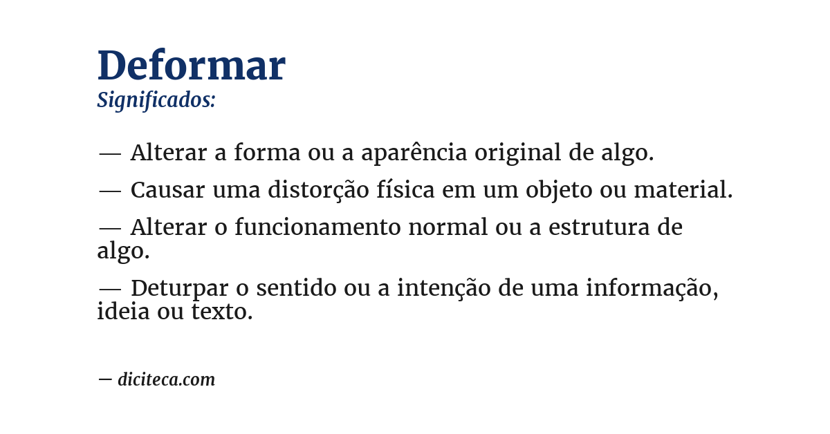 Significado de deformar