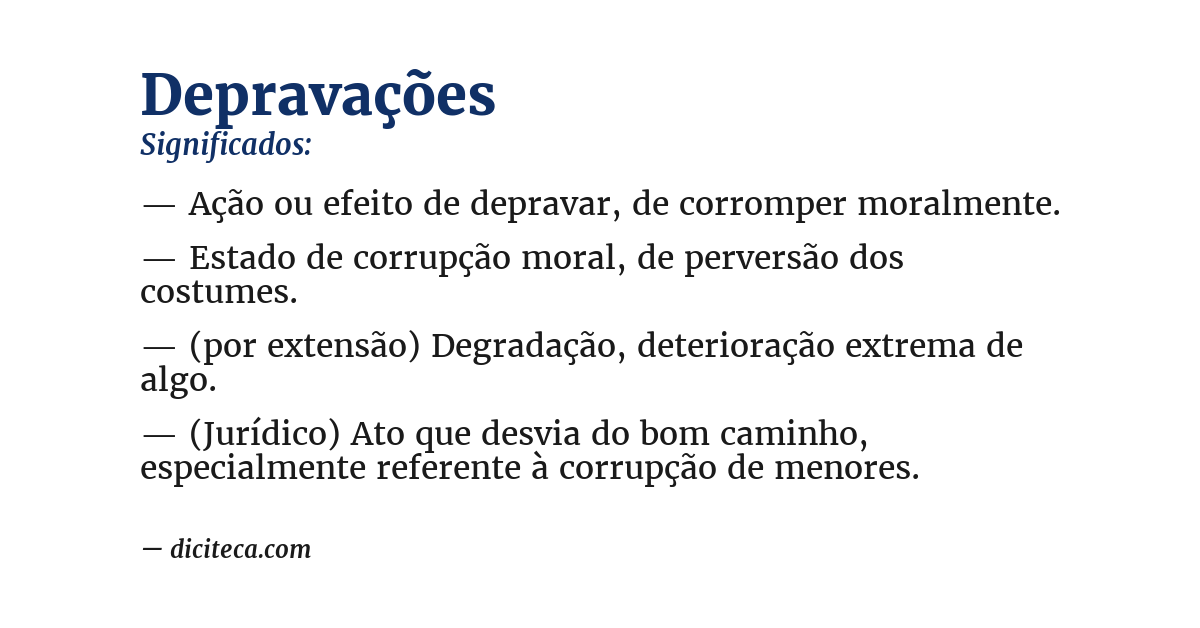 Significado de depravações