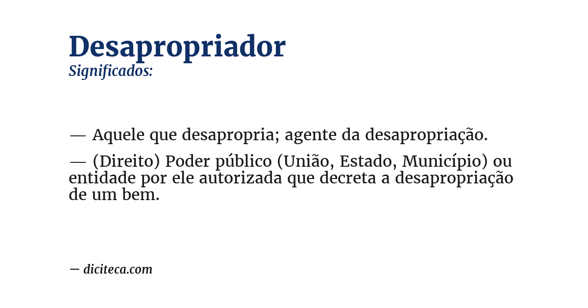 Significado de desapropriador