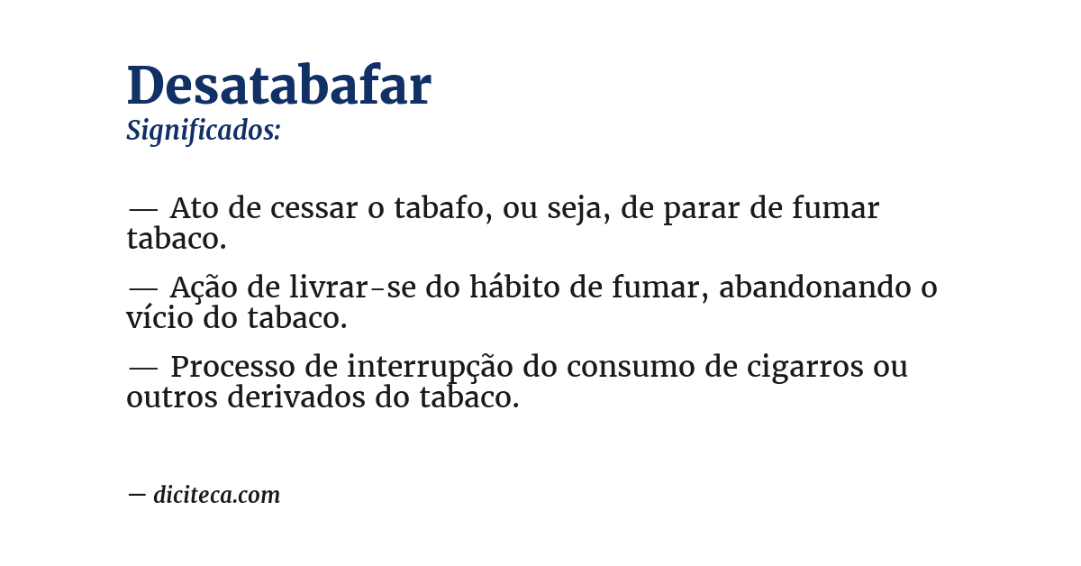 Significado de desatabafar