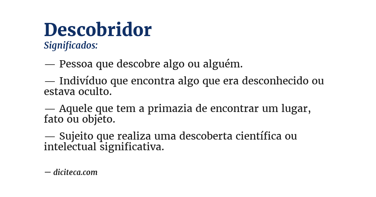 Significado de descobridor