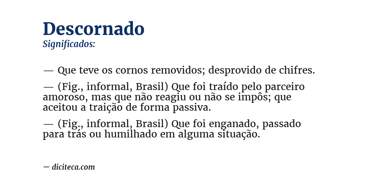 Significado de descornado