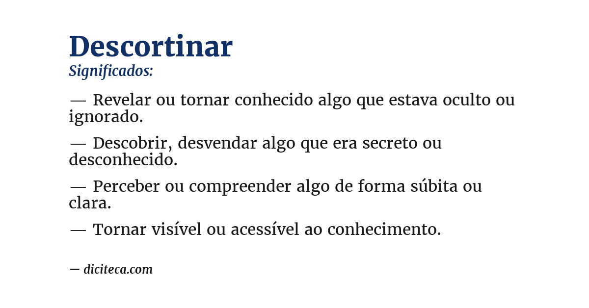 Significado de descortinar