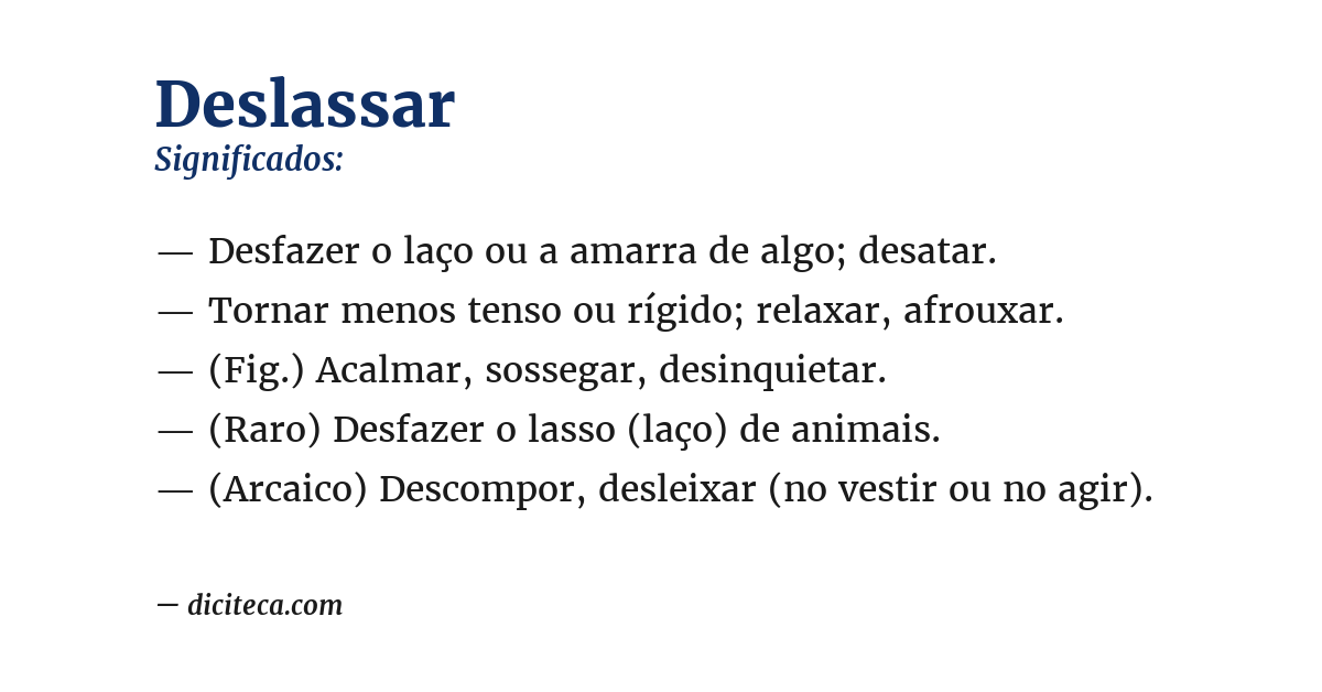 Significado de deslassar