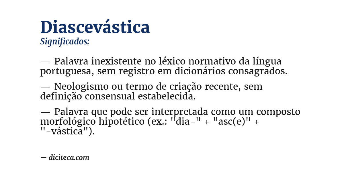 Significado de diascevástica