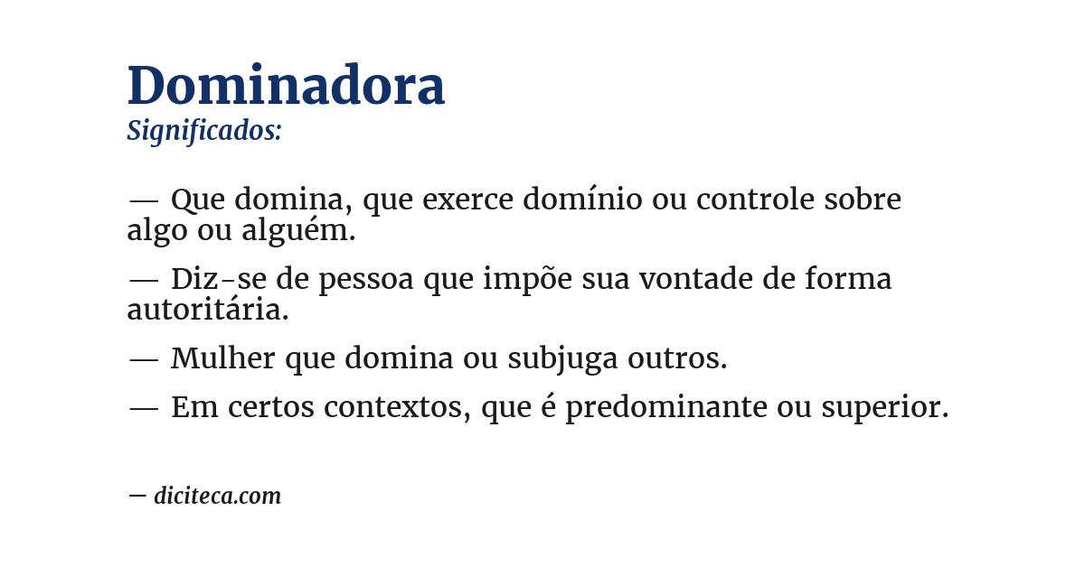 Significado de dominadora