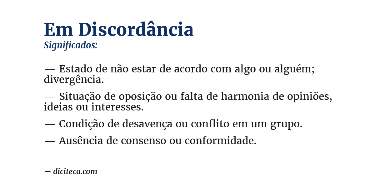 Significado de em discordância