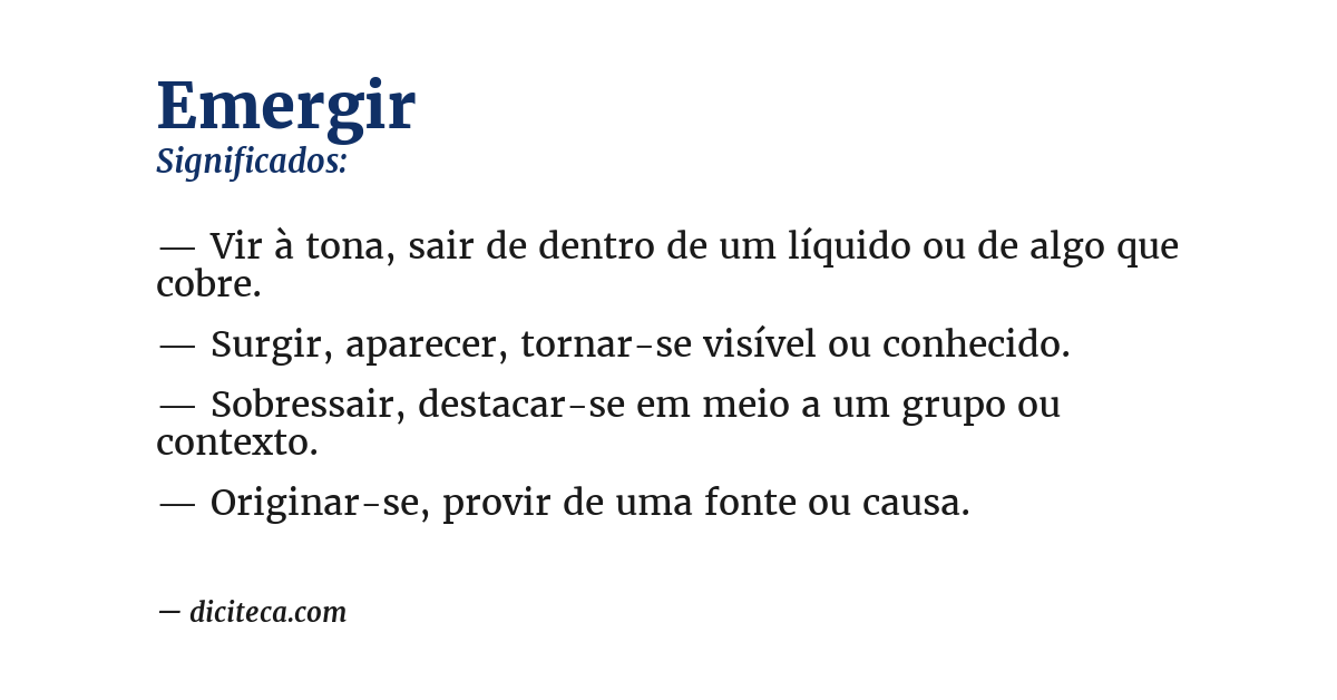 Significado de emergir
