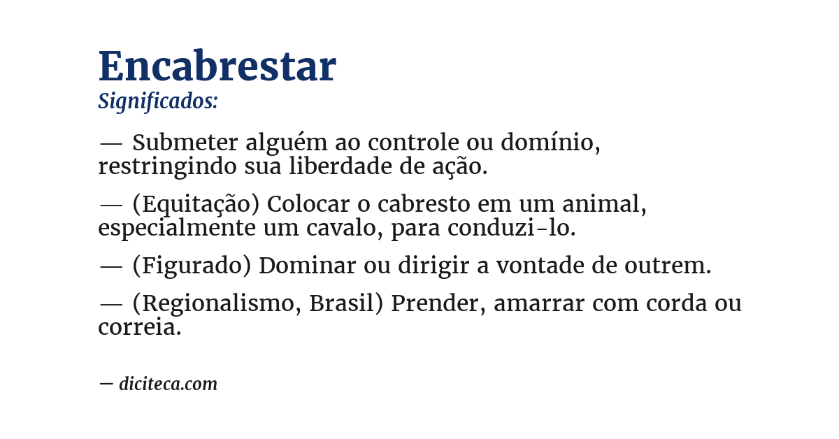 Significado de encabrestar