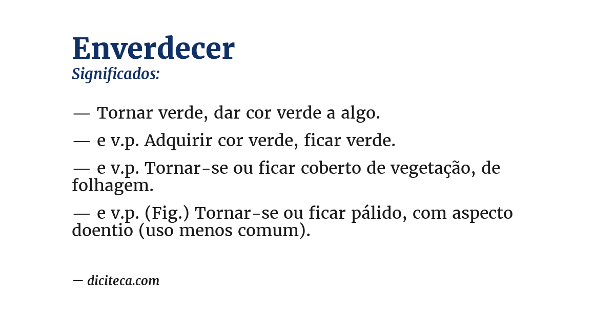 Significado de enverdecer