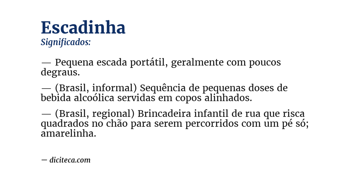 Significado de escadinha