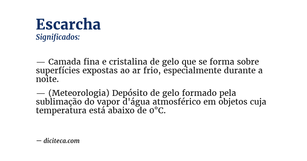 Significado de escarcha