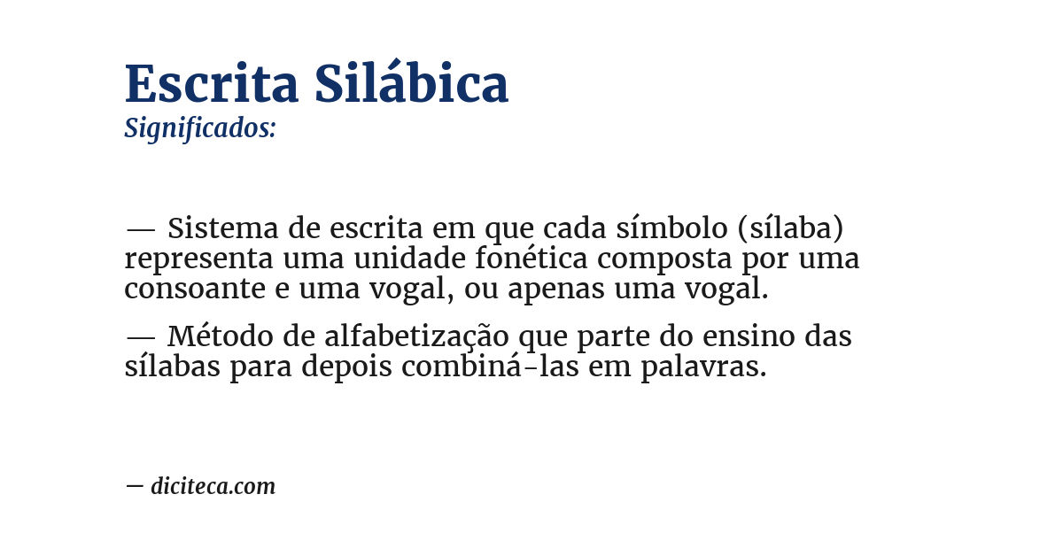 Significado de escrita silábica