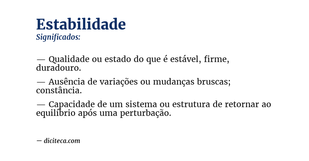 Significado de estabilidade
