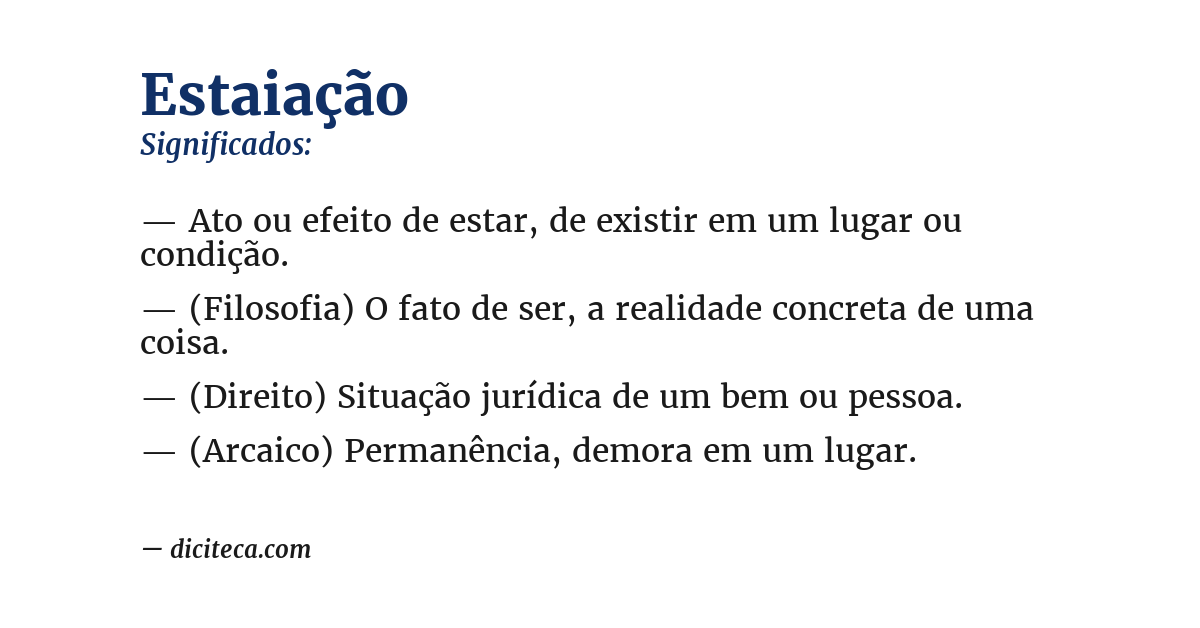 Significado de estaiação