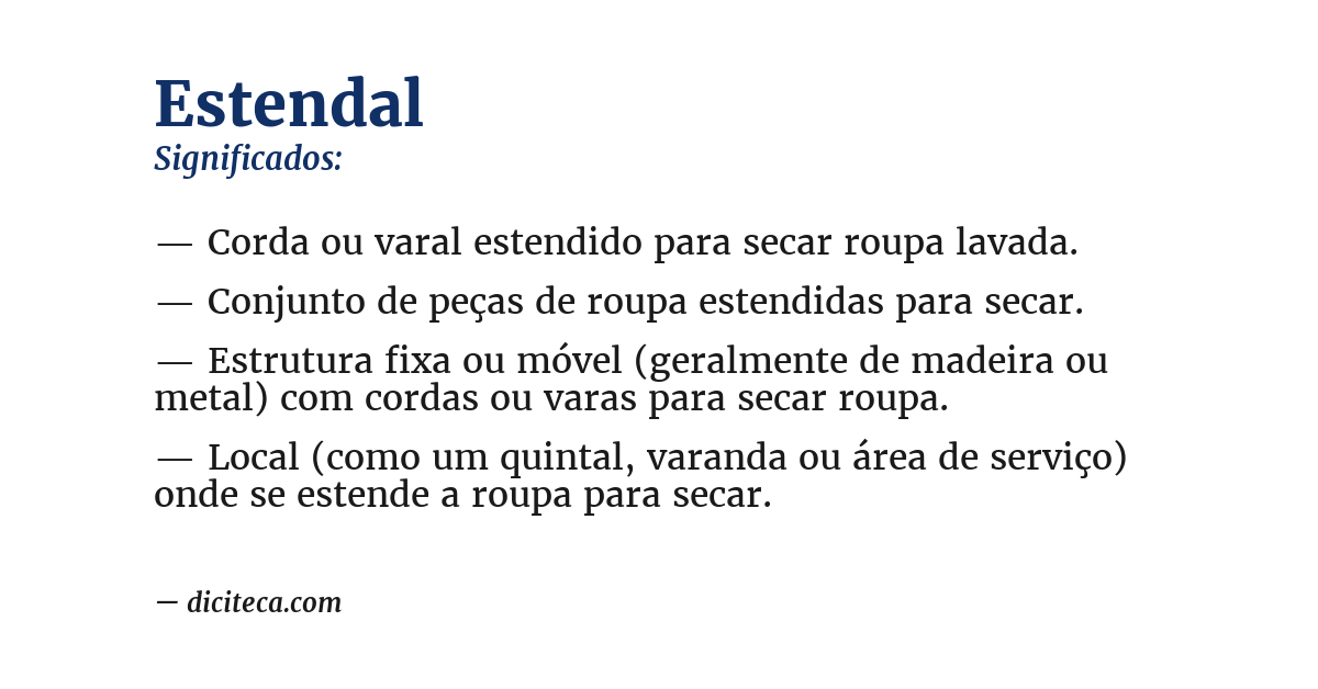 Significado de estendal