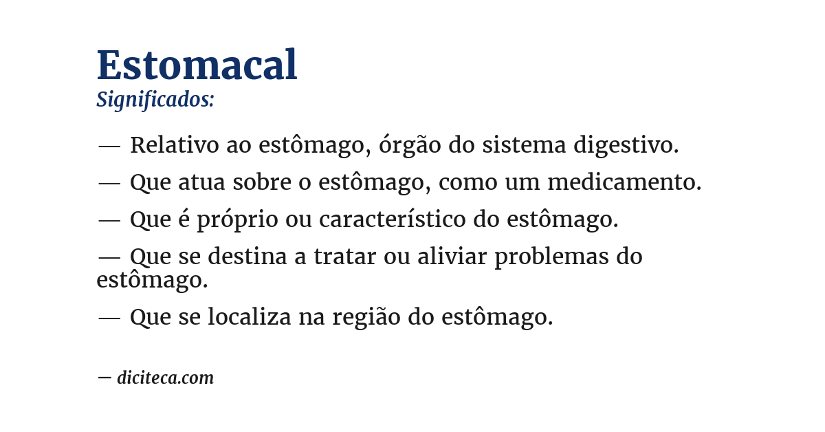 Significado de estomacal