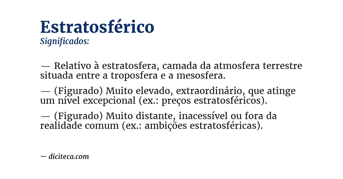Significado de estratosférico