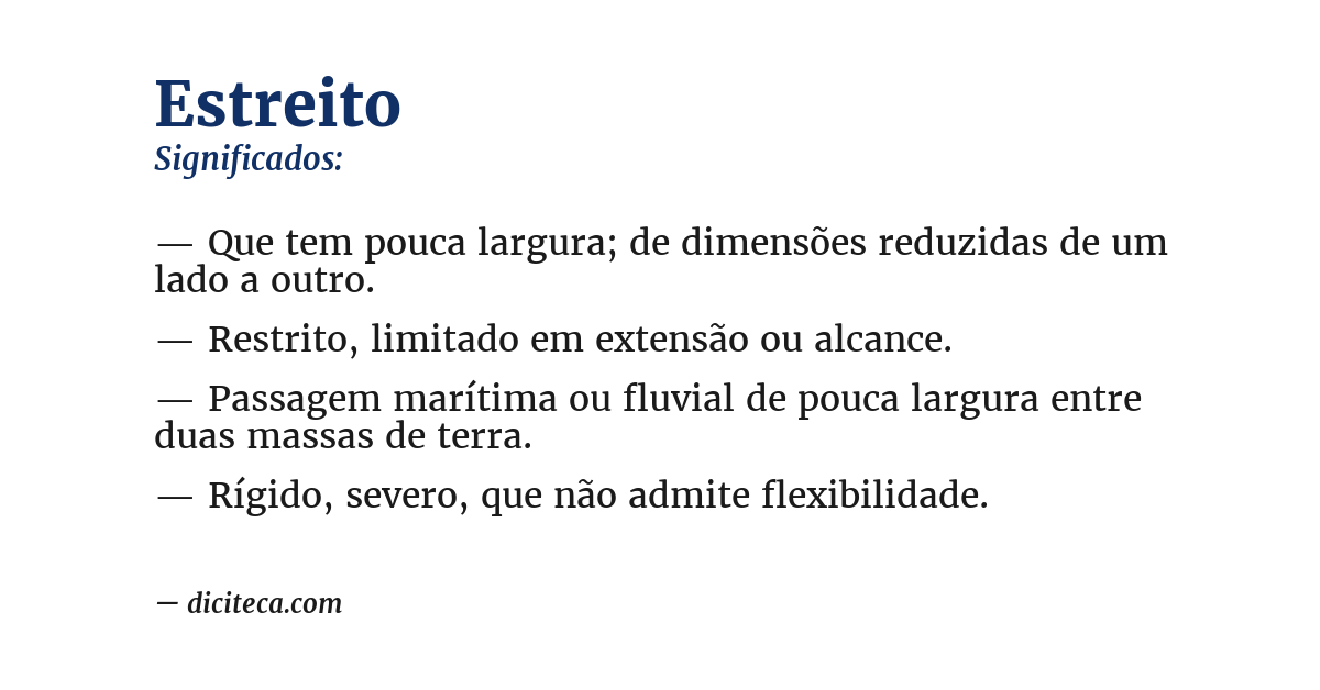 Significado de estreito